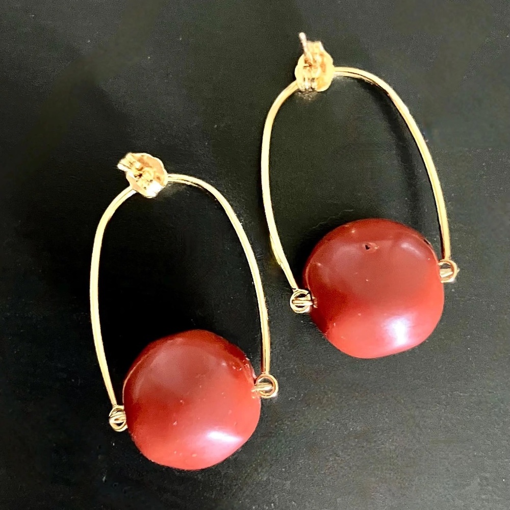 Funky, bold wood bead earrings